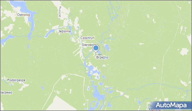 mapa Brzeźno, Brzeźno gmina Borne Sulinowo na mapie Targeo